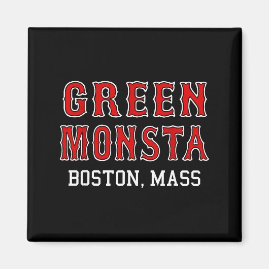 Funny Green Monstah Boston M New England  Magneet (Voorkant)