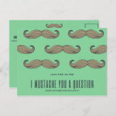 Funny Green Mustache Briefkaart (Voorkant / Achterkant)