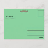 Funny Green Mustache Briefkaart (Achterkant)