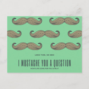 Funny Green Mustache Briefkaart