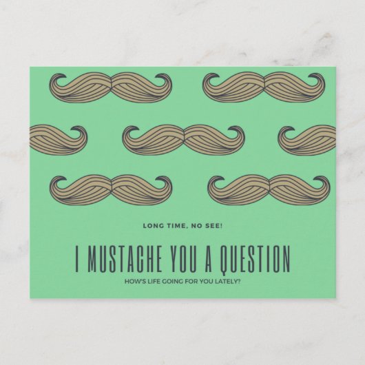 Funny Green Mustache Briefkaart (Voorkant)
