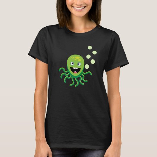 Funny green octopi t-shirt (Voorkant)