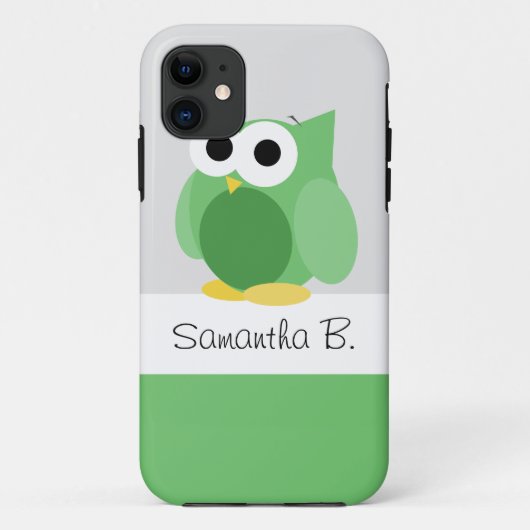 Funny Green Owl - Gepersonaliseerd iPhone 5 Hoesje (Achterkant)