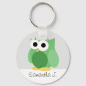 Funny Green Owl - Persoonlijke Sleutelhanger (Voorkant)