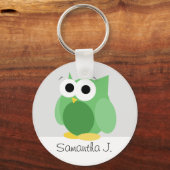 Funny Green Owl - Persoonlijke Sleutelhanger (Voorkant)