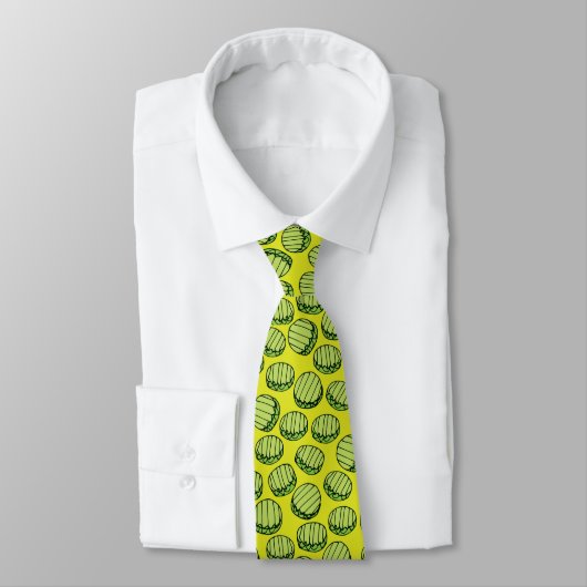 Funny Green Pickle Slices Pattern Novelty Stropdas (Gebonden)