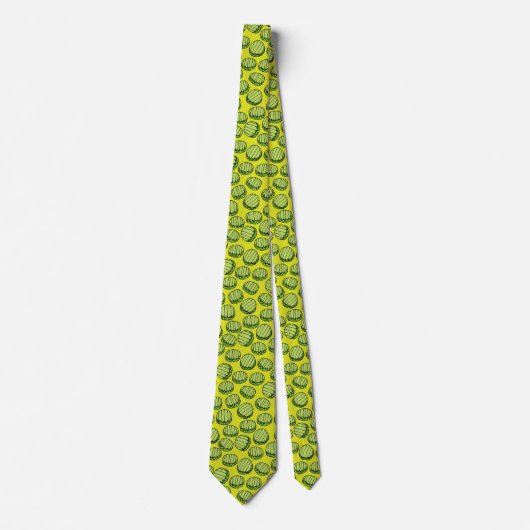 Funny Green Pickle Slices Pattern Novelty Stropdas (Voorkant)