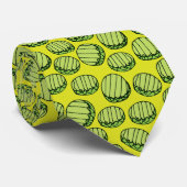 Funny Green Pickle Slices Pattern Novelty Stropdas (Opgerold)