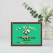 Funny Green Pool Table Snooker Dad Father's Day Briefkaart (Staand voorkant)