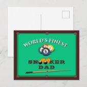 Funny Green Pool Table Snooker Dad Father's Day Briefkaart (Voorkant / Achterkant)