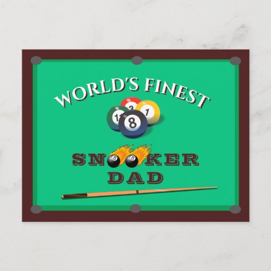 Funny Green Pool Table Snooker Dad Father's Day Briefkaart (Voorkant)