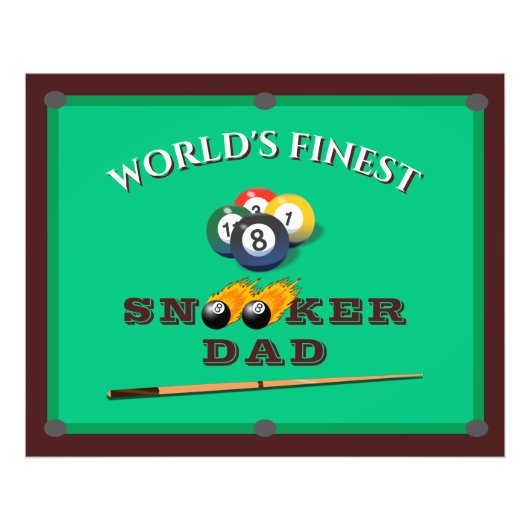 Funny Green Pool Table Snooker Dad Father's Day Foto Afdruk (Voorkant)