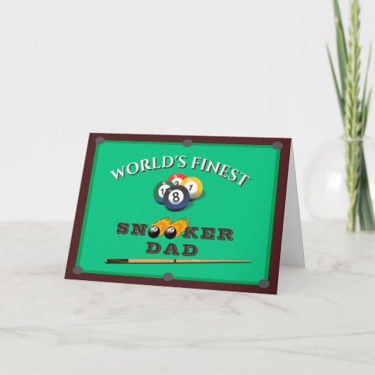 Funny Green Pool Table Snooker Dad Father's Day Kaart (Voorkant)