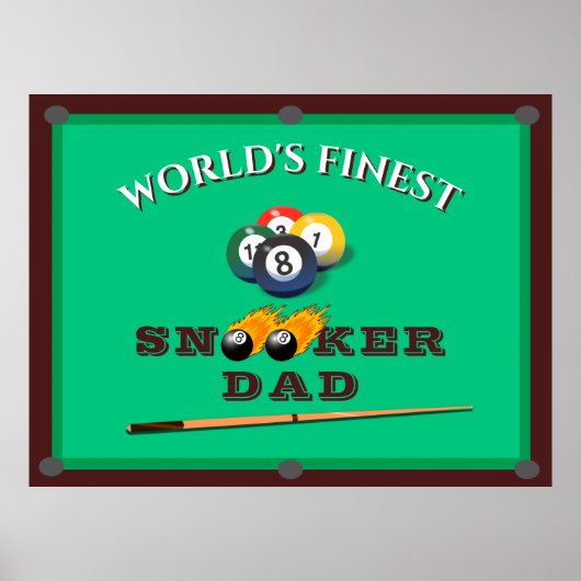 Funny Green Pool Table Snooker Dad Father's Day Poster (Voorkant)
