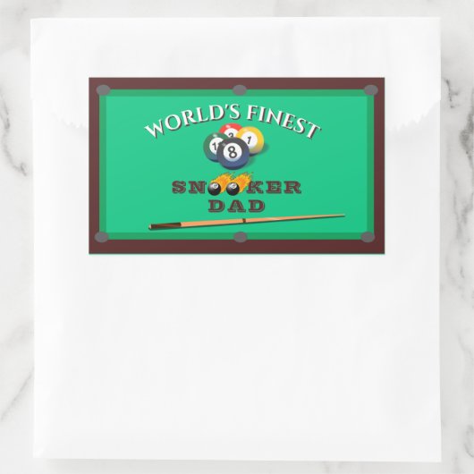 Funny Green Pool Table Snooker Dad Father's Day Rechthoekige Sticker (Tas)