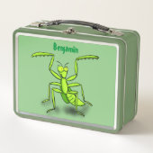 Funny green praing mantis cartoon illustratie (Voorkant)