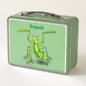 Funny green praing mantis cartoon illustratie (Achterkant)