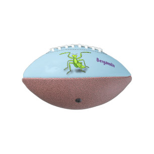 Funny green praing mantis cartoon illustratie american football