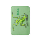 Funny green praing mantis cartoon illustratie badmat (Voorkant Verticaal)