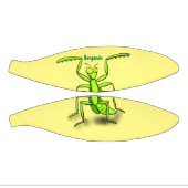 Funny green praing mantis cartoon illustratie basketbal (Panelen)