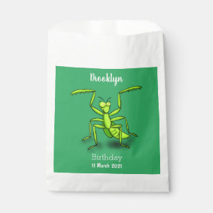 Funny green praing mantis cartoon illustratie bedankzakje