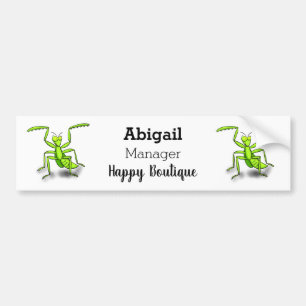 Funny green praing mantis cartoon illustratie bumpersticker