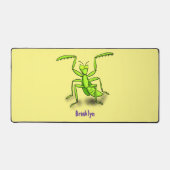 Funny green praing mantis cartoon illustratie bureaumat (Voorkant)