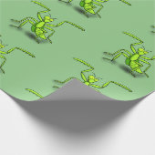 Funny green praing mantis cartoon illustratie cadeaupapier (Hoek)