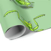 Funny green praing mantis cartoon illustratie cadeaupapier (Rol Hoek)