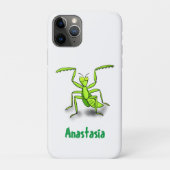 Funny green praing mantis cartoon illustratie Case-Mate iPhone case (Achterkant)