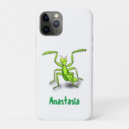 Funny green praing mantis cartoon illustratie Case-Mate iPhone case (Achterkant)