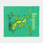 Funny green praing mantis cartoon illustratie fleece deken (Voorkant (Horizontaal))