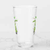 Funny green praing mantis cartoon illustratie glas (Rechts)