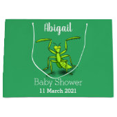 Funny green praing mantis cartoon illustratie groot cadeauzakje (Voorkant)