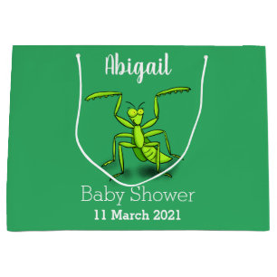 Funny green praing mantis cartoon illustratie groot cadeauzakje