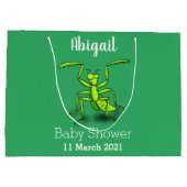 Funny green praing mantis cartoon illustratie groot cadeauzakje (Achterkant)