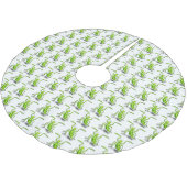 Funny green praing mantis cartoon illustratie kerstboom rok (Gekanteld)