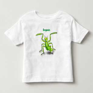 Funny green praing mantis cartoon illustratie kinder shirts