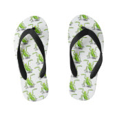 Funny green praing mantis cartoon illustratie kinder teenslippers (Voetbed)