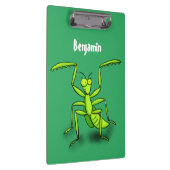 Funny green praing mantis cartoon illustratie klembord (Rechts)