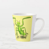 Funny green praing mantis cartoon illustratie latte mok (Rechts)