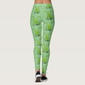 Funny green praing mantis cartoon illustratie leggings (Achterkant)