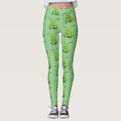 Funny green praing mantis cartoon illustratie leggings (Voorkant)