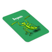 Funny green praing mantis cartoon illustratie magneet (Rechterzijde)