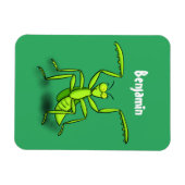 Funny green praing mantis cartoon illustratie magneet (Horizontaal)