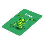 Funny green praing mantis cartoon illustratie magneet (Linkerzijde)