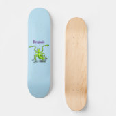 Funny green praing mantis cartoon illustratie persoonlijk skateboard (Voorkant)