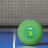 Funny green praing mantis cartoon illustratie pingpongbal (Net)