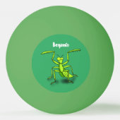 Funny green praing mantis cartoon illustratie pingpongbal (Achterkant)