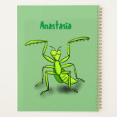 Funny green praing mantis cartoon illustratie planner (Achterkant)